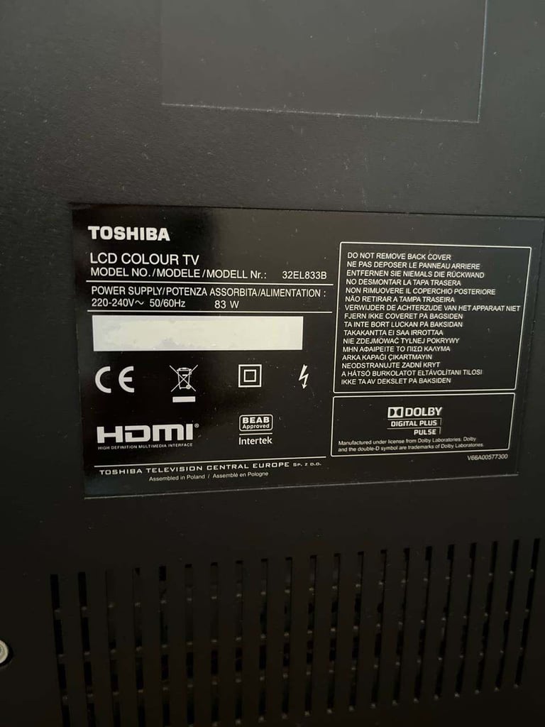 Toshiba 32-inch HD-Ready LED television (32EL833)