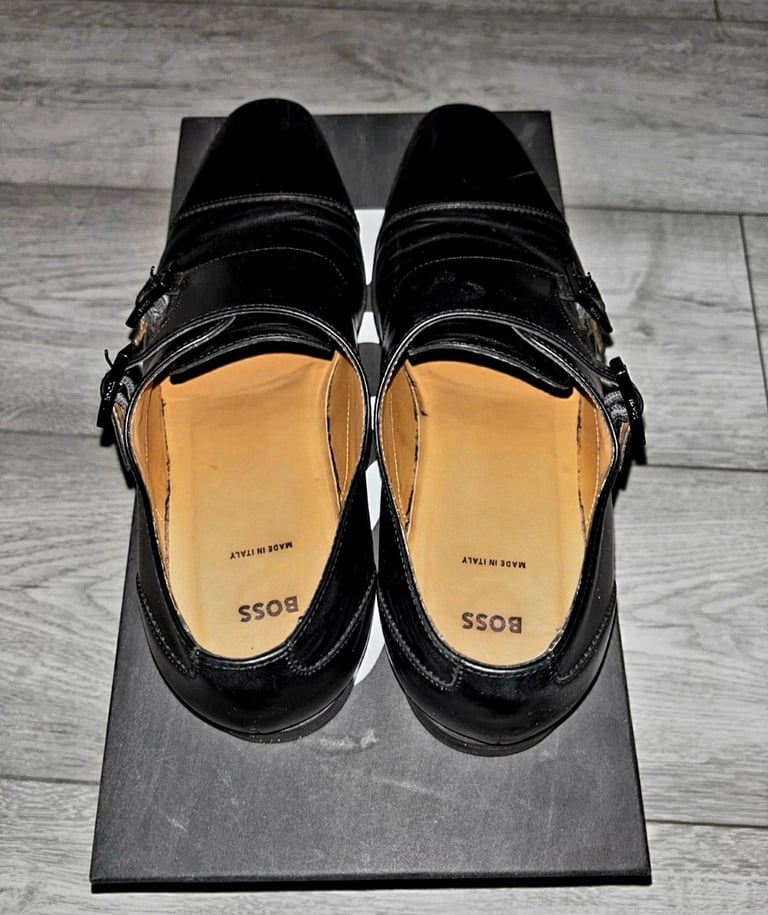 Hugo boss leather monk shoes 