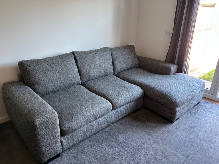 image for Next Houghton Corner Sofa tweed dark grey