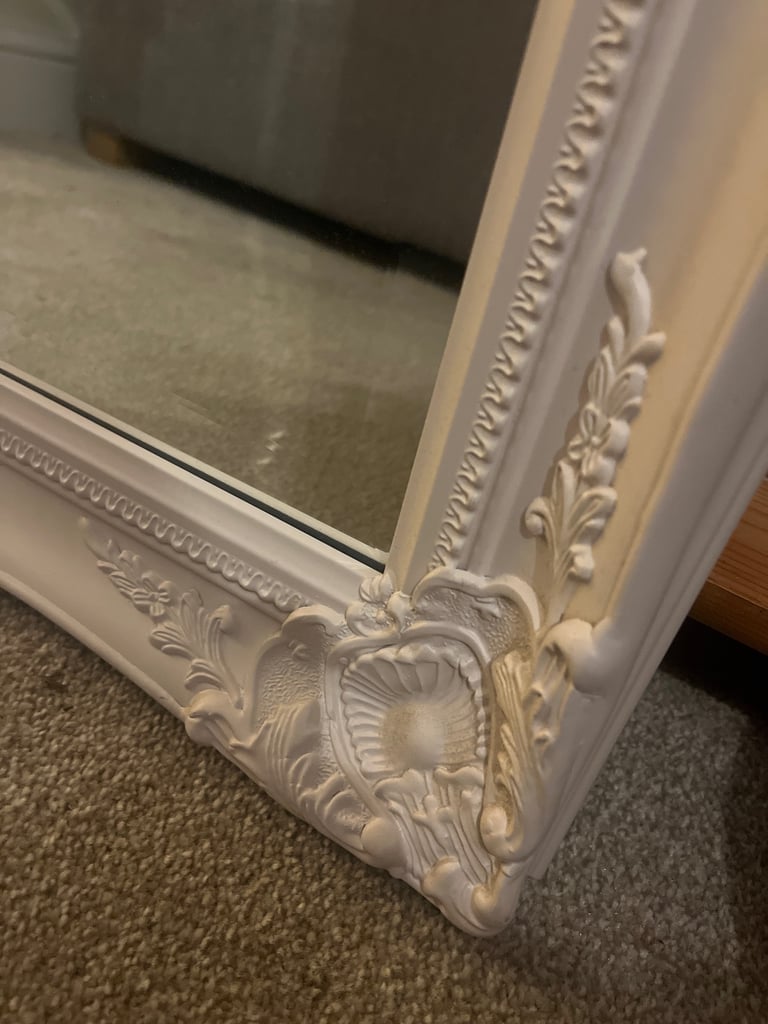 Large solid white mirror