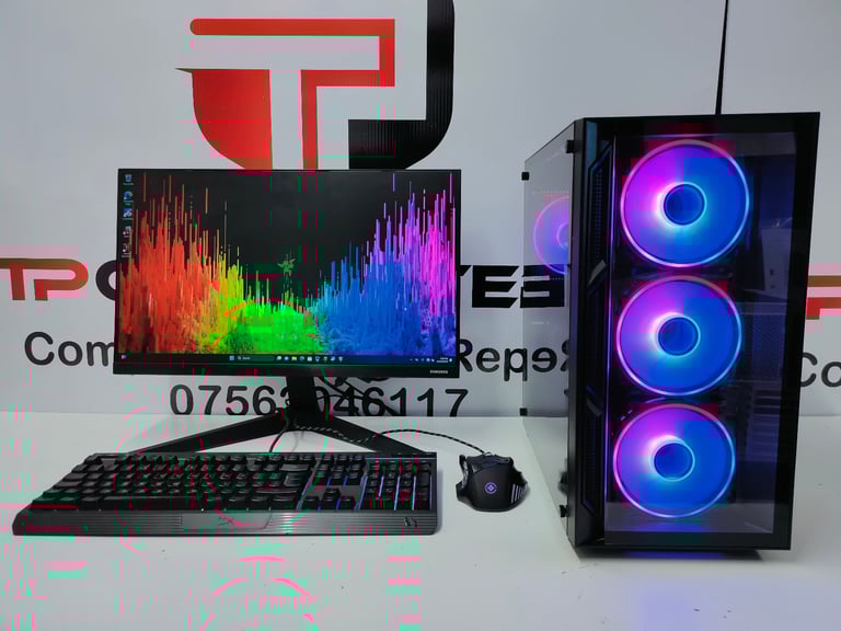 image for Christmas Club Gaming Computer PC Setup Bundle | intel i7 | 16GB RAM | 1TB | 8GB Graphics