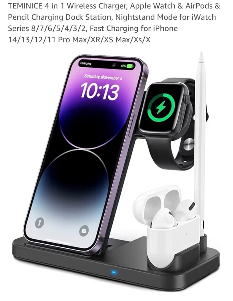 Like-New 4-in-1 Foldable Charger with USB Lead and Mains Adapter