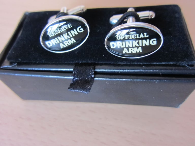 Official Drinking Arm & Reserve Drinking Arm Cufflinks in a Cufflink Box - NEW
