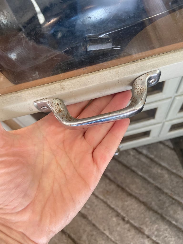 Mid Century Haberdashery glass drawer unit