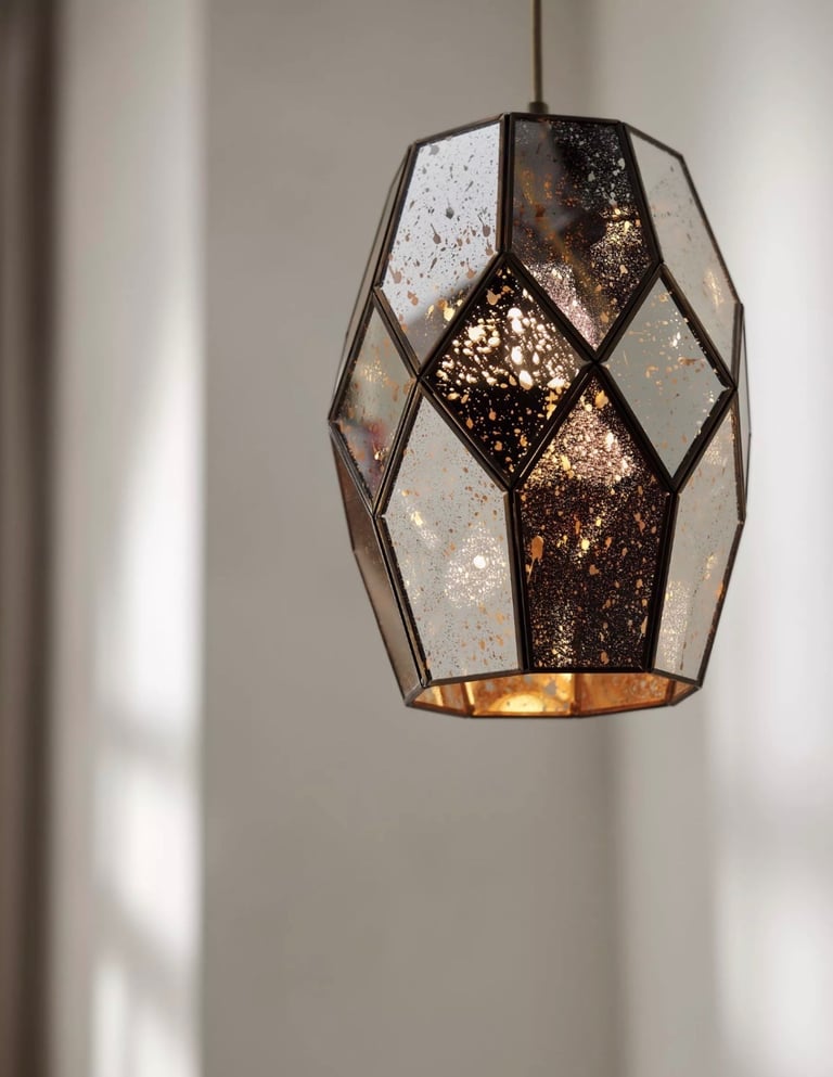 John Lewis Romy Mirrored Glass Lampshade 