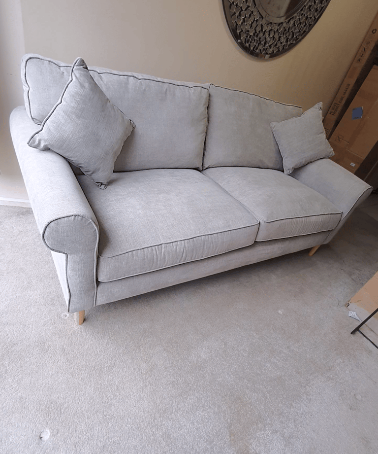 image for NEW EX DISPLAY 3 Seater Sofa Grey Rrp £749 Delivery Available 