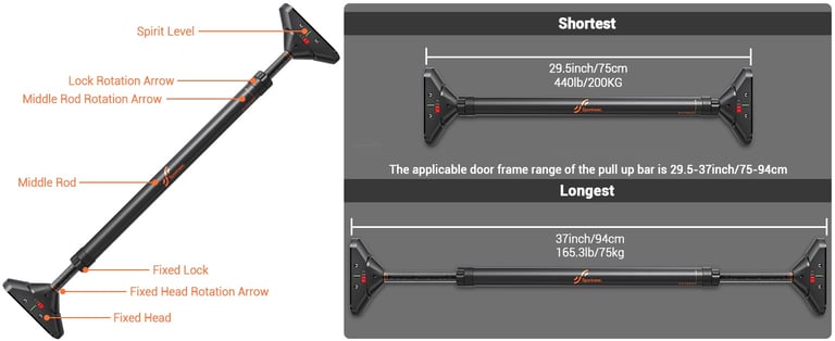 Doorframe Adjustable Pull Up Bar