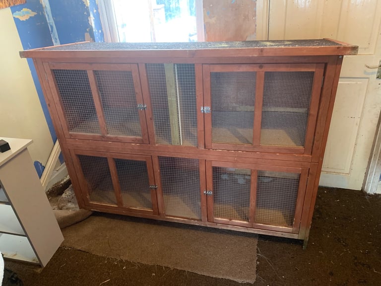 Large double rabbit / pet hutch / cage