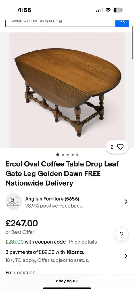 image for Ercol coffee table 