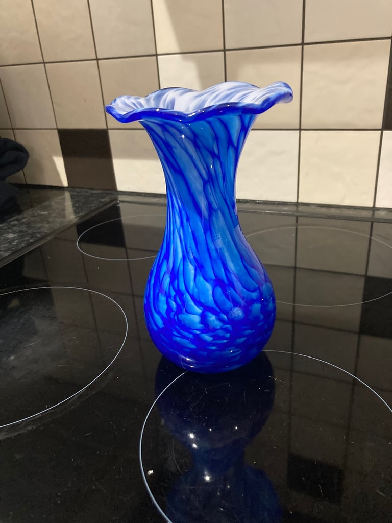Blue glass vase