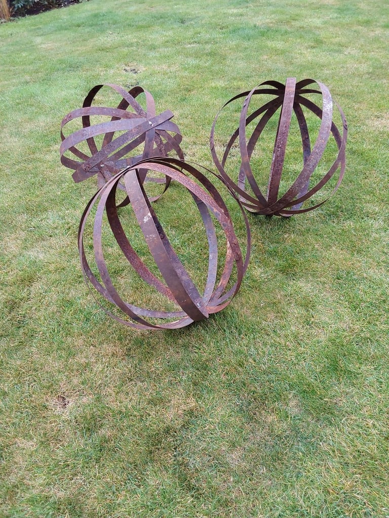 Garden art from whisky barrel materials 