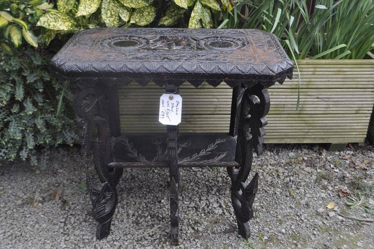 image for Oriental elephant ebonised table/stand