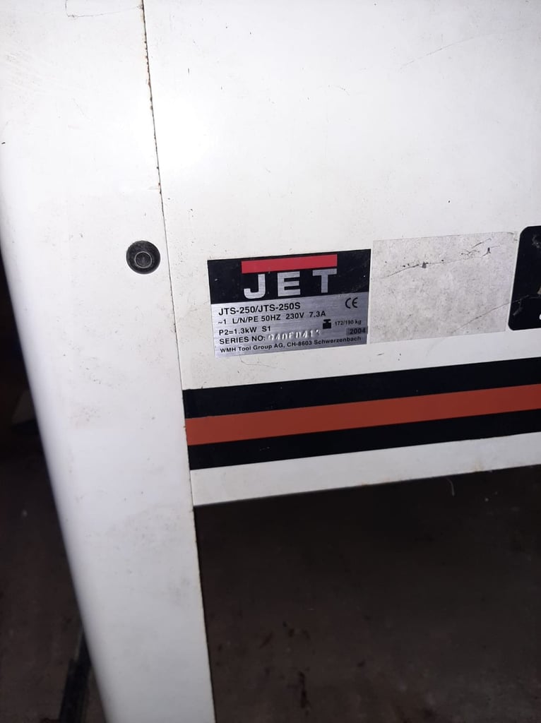 Jet Table Saw JTS-250/JTS-250S with trolley