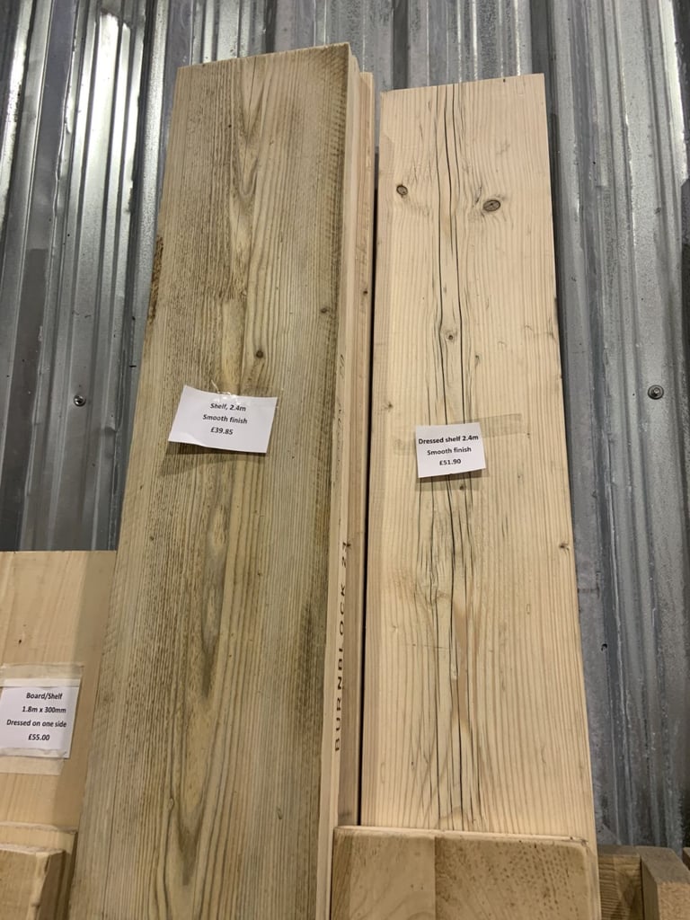 Reclaimed scaffold board shelves