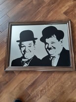 Rare Laurel and Hardy picture/mirror.