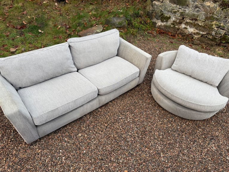 DFS Three Seater Sofa & Cuddle Chair (Delivery Available)