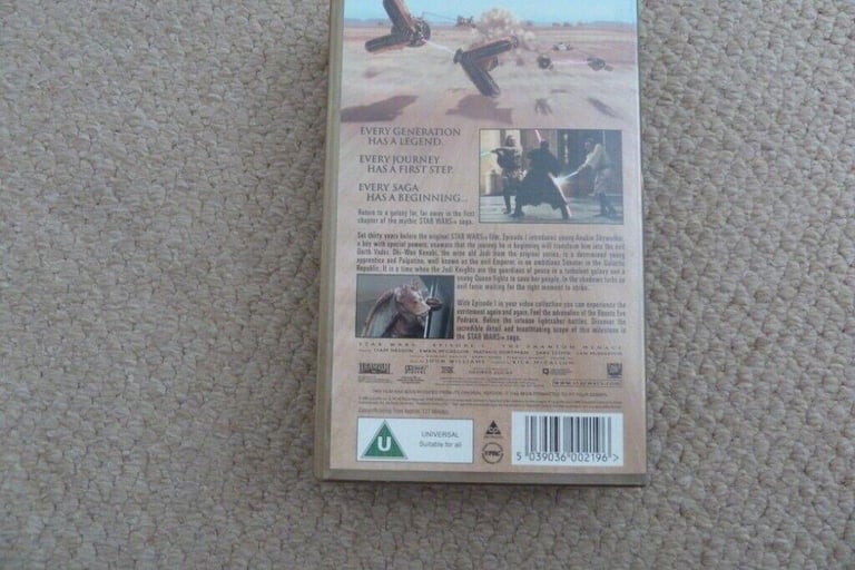 Star Wars Phantom Menace VHS Video Tape