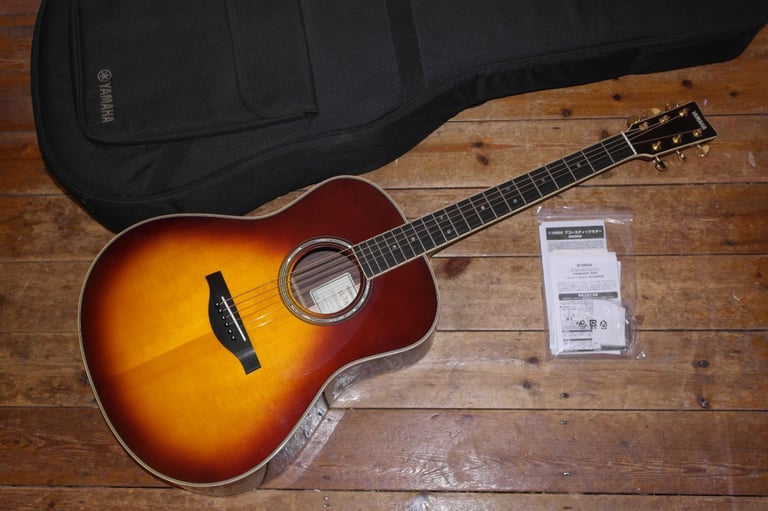 Yamaha LL TA Transacoustic dreadnought electro acoustic with rigid Yamaha gig bag
