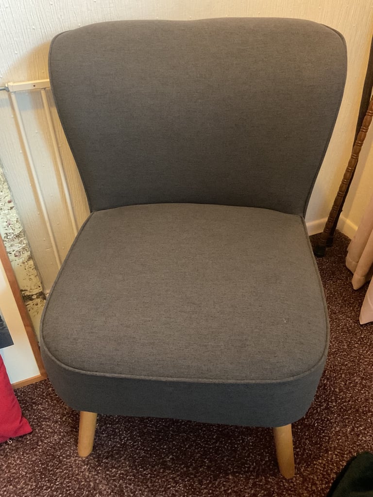 Lovely low grey bedroom chair
