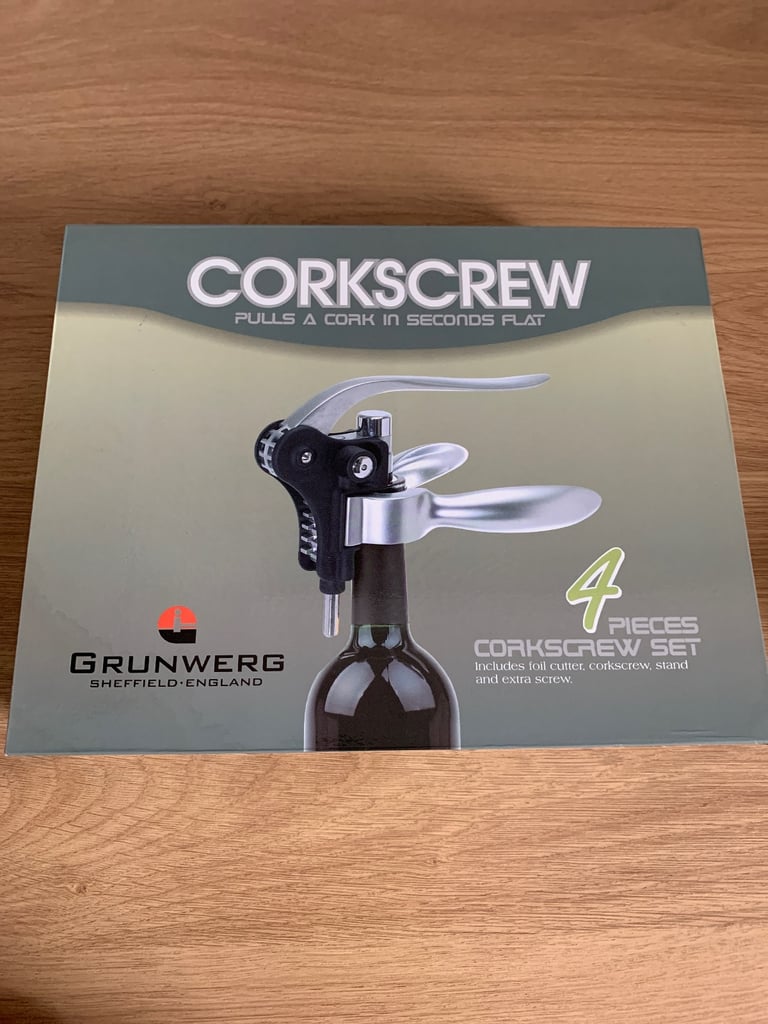 image for 4 piece corkscrew set- new. Boxed