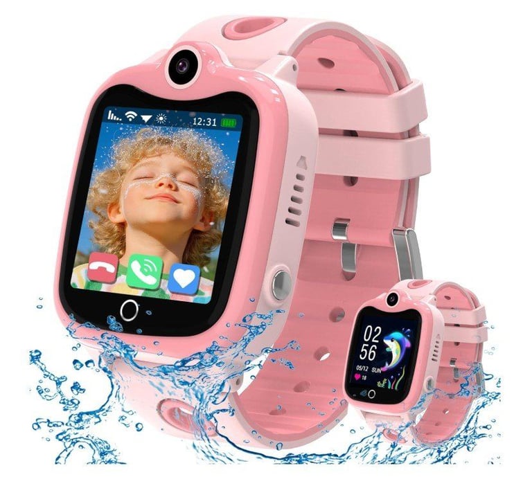 Pink Kids 4G IP68 Waterproof Smart Watch