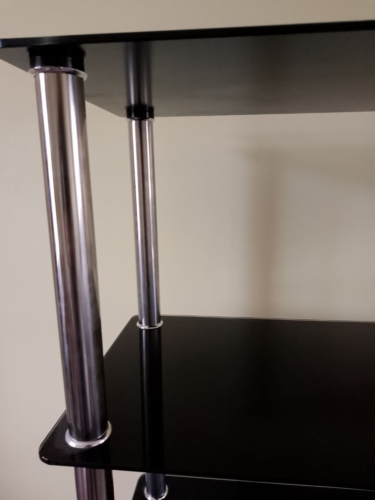 Shelving unit 5 shelf black hardened glass 