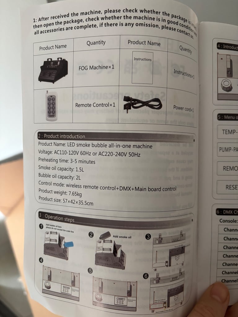 FOG machine with LED