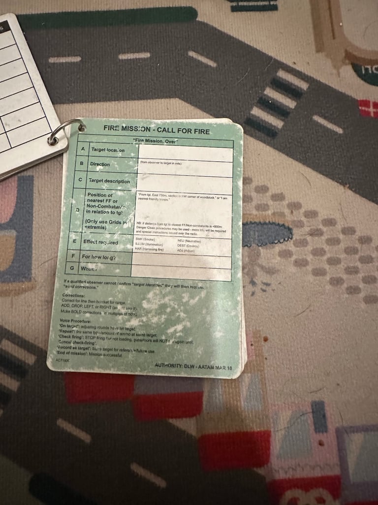 Military slates cards 