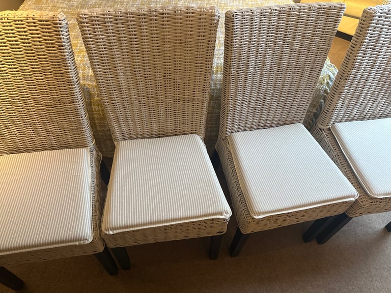 Hand painted wicker dining chairs