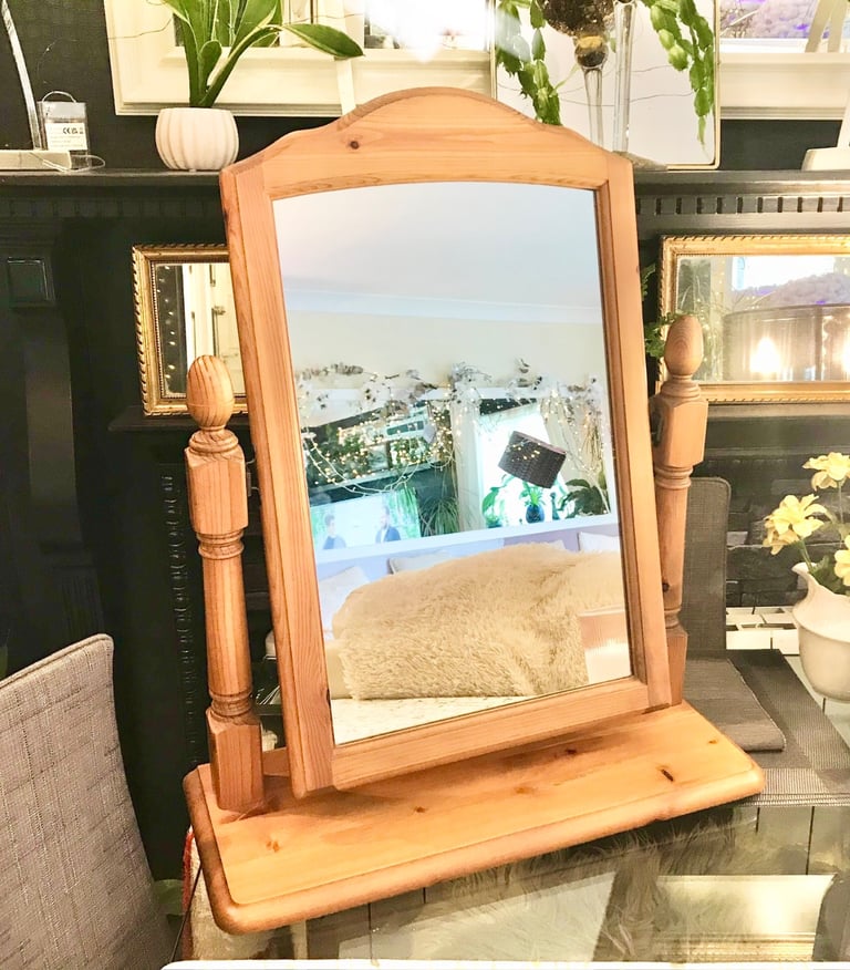 Dressing table mirror  Adjustable wooden stand alone dressing table mirror 
