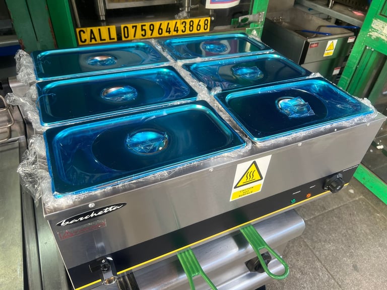 NEW COMMERCIAL CATERING KITCHEN 6 POTS BAIN MARIE CAFE KEBAB CHICKEN FAST FOOD SHOP 