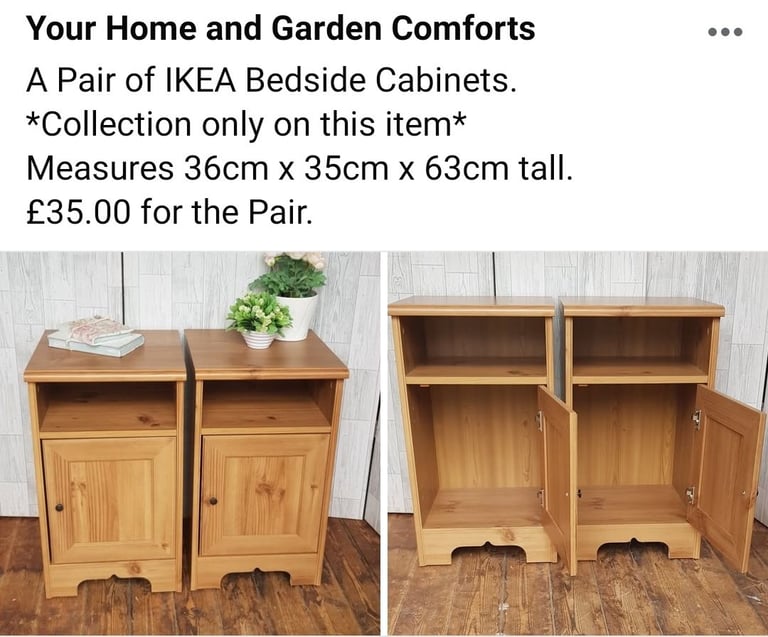 image for A Pair of IKEA Bedside Cabinets. 
