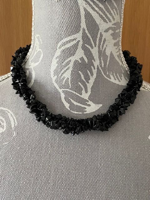 image for Black Stone Beaded Necklace