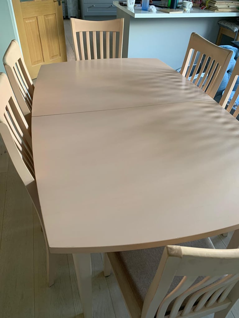 image for Extendable dining table and six chairs