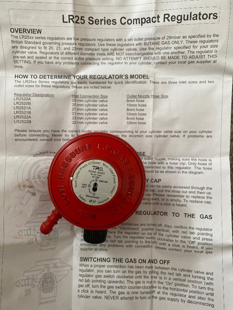 BUTANE gas regulator x2 see both pics 