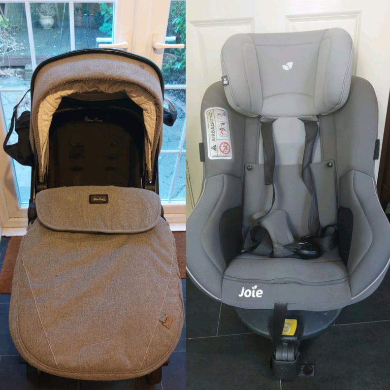 Silver Cross Pioneer pram and Joie Spin 360 car seat