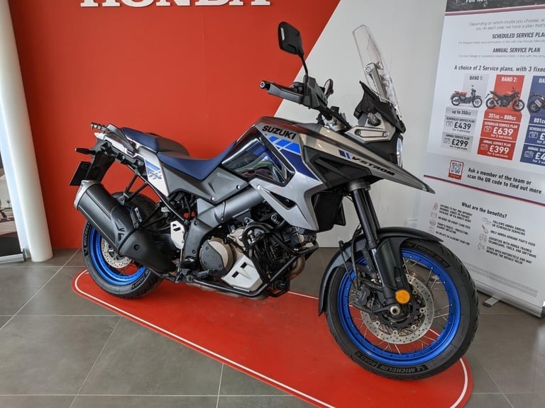 2022 SUZUKI V-STROM 1050 XT SILVER BLACK BLUE H-GUARDS CRASH BARS SUPER CLEAN 
