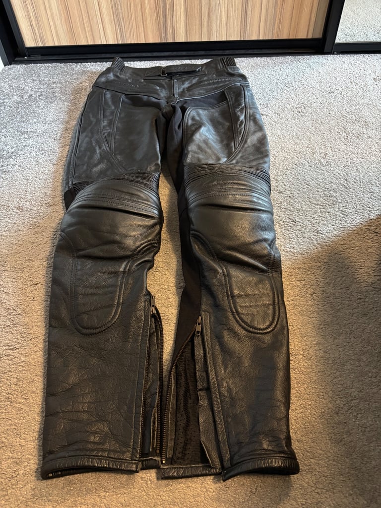 Leather Biker Trousers - 30 waist 32 length 