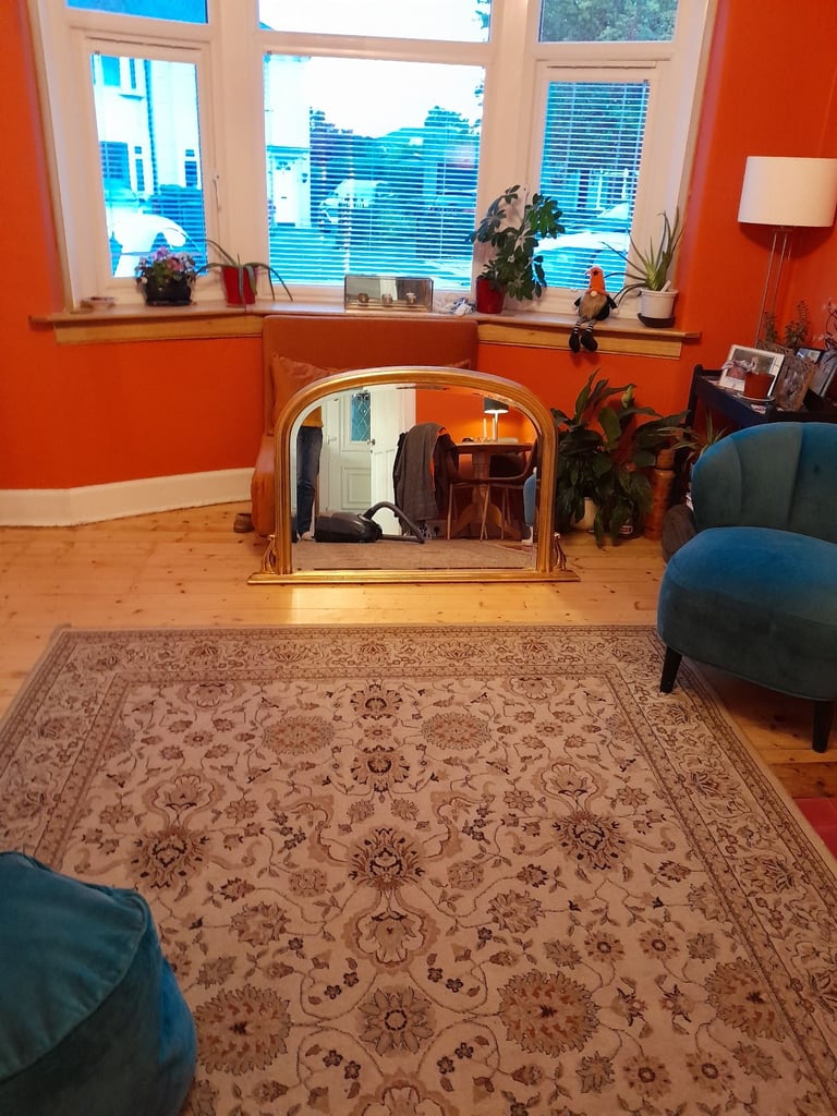 Gold fireplacd mirror 