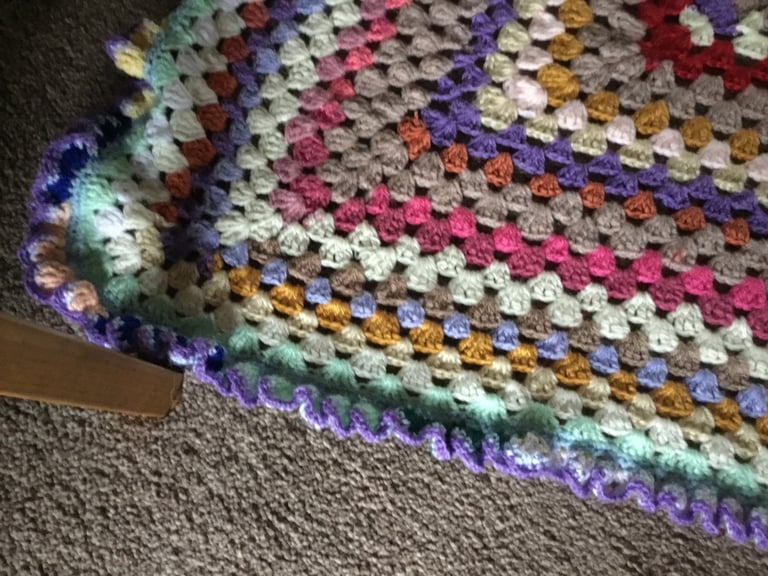 Hand made crochet blanket newc
