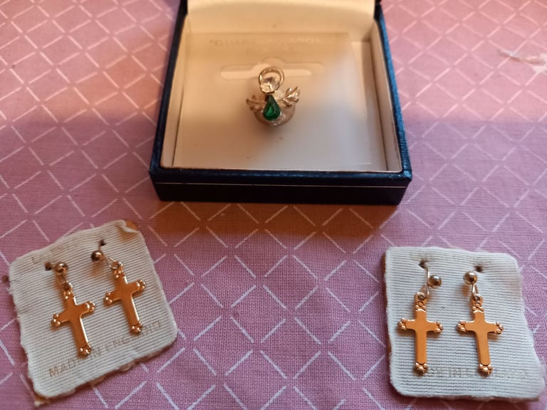 image for 2 new sets of earrings and a new broach for £5