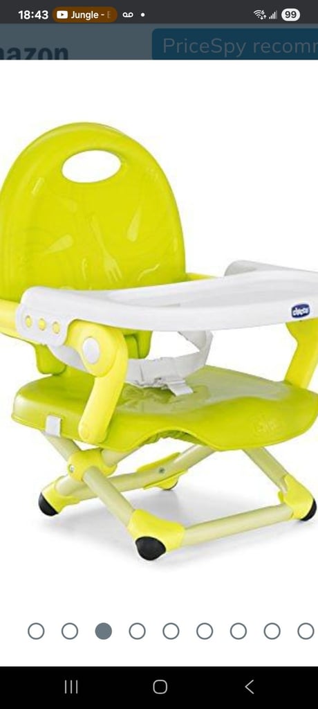 image for Chicco Pocket Snack Booster Seat Highchair – Lime Green