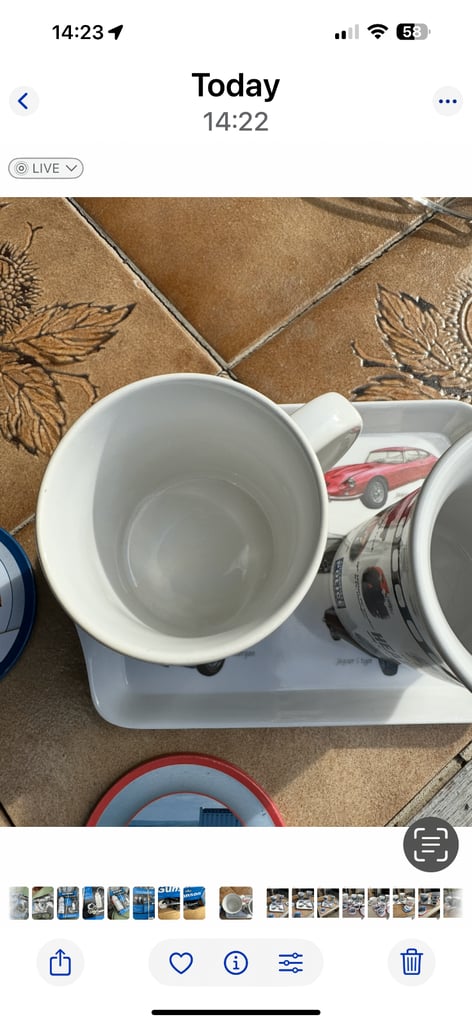 AS   new classic car drinking mugs with  small  biscuit  plate  &   Coasters     £7   Bristol  