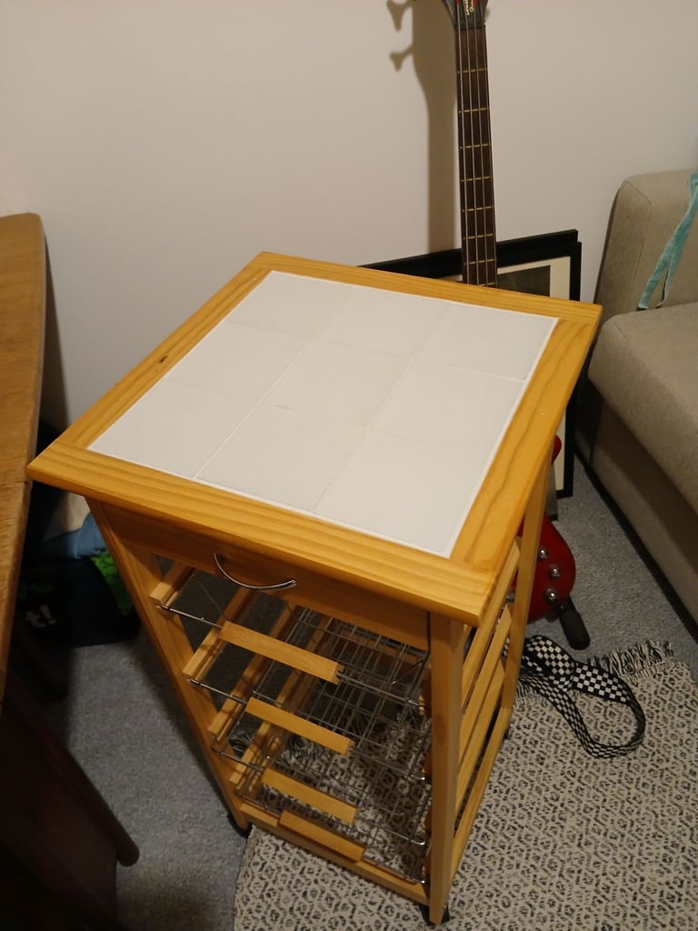 Kitchen Trolley with Ceramic Tile Top