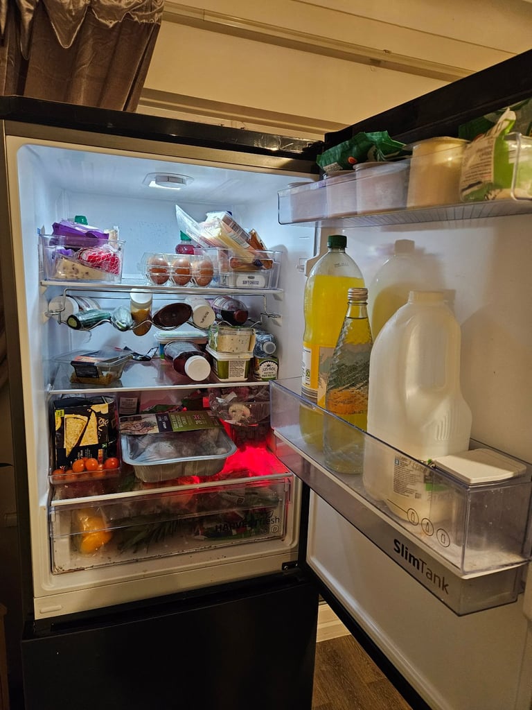 Fully working grey fridge freezer must go