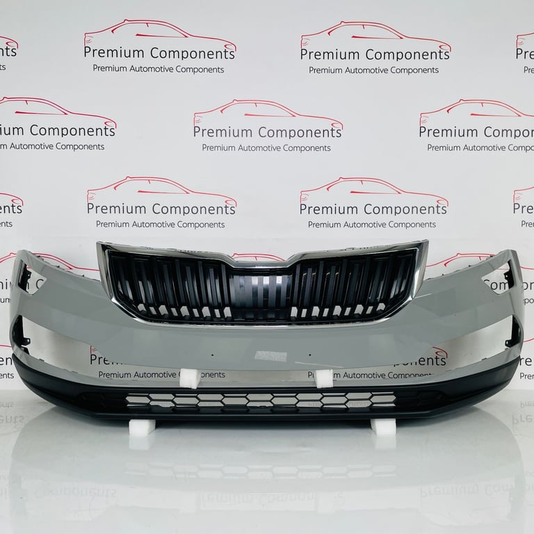 Skoda Karoq Front Bumper Genuine Grey With Washer Jets 2017 - 2021 [ap48]