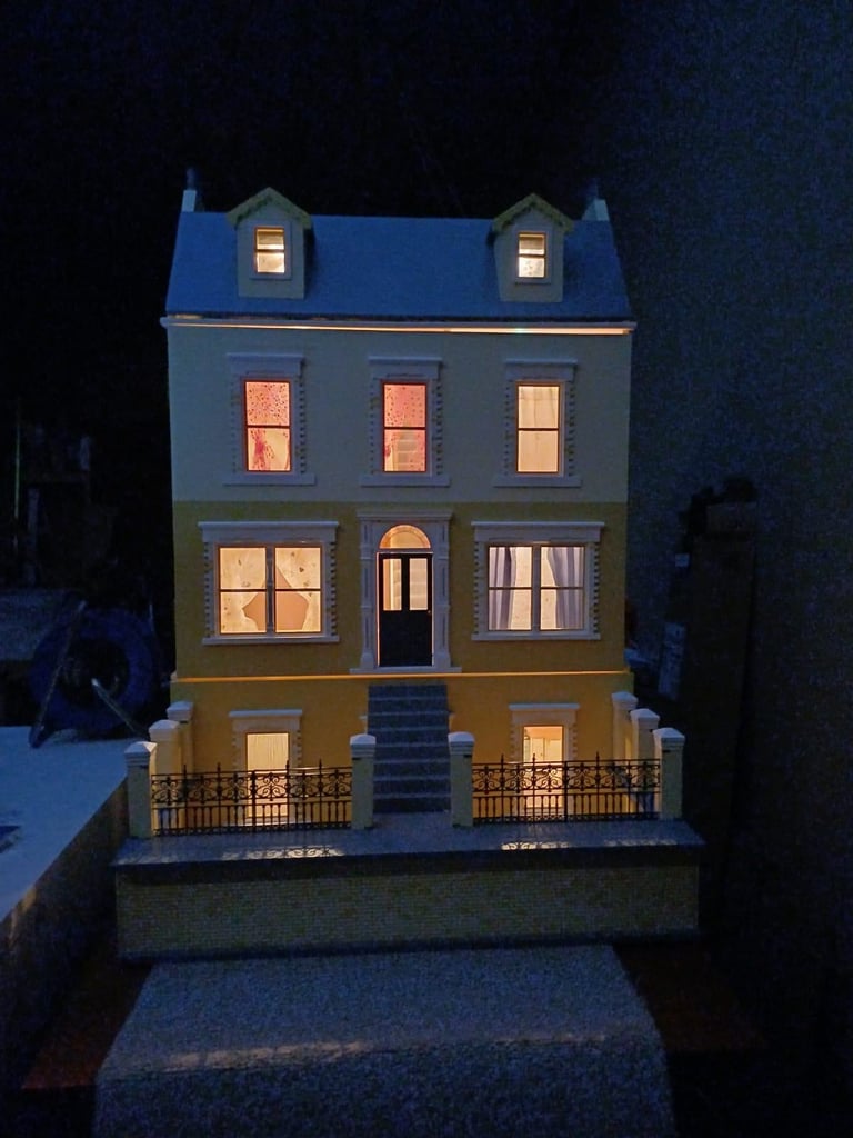 image for Fully wired Dolls House Emporium Georgian Townhouse Dolls House