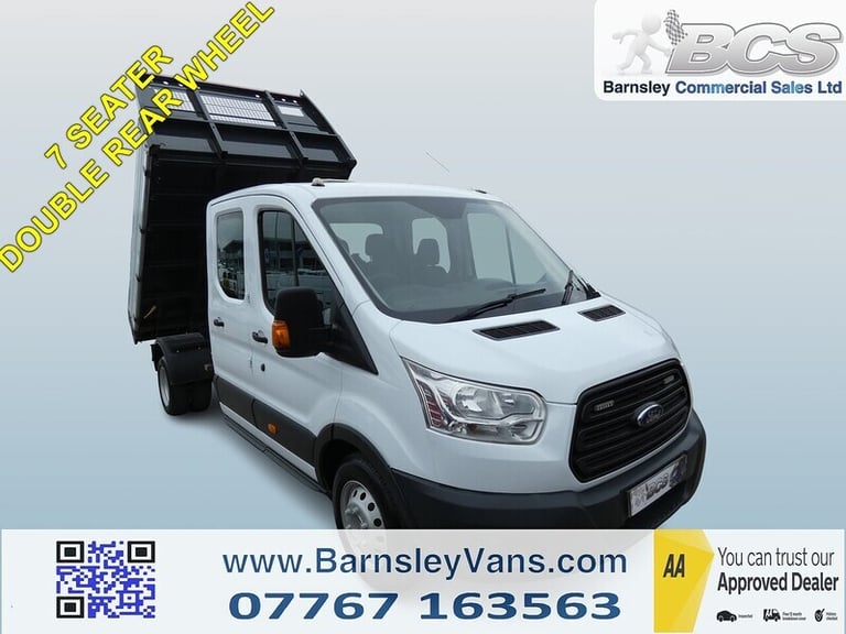 2017 17 FORD TRANSIT DOUBLE CAB TIPPER 81K 7 SEATER LOOK