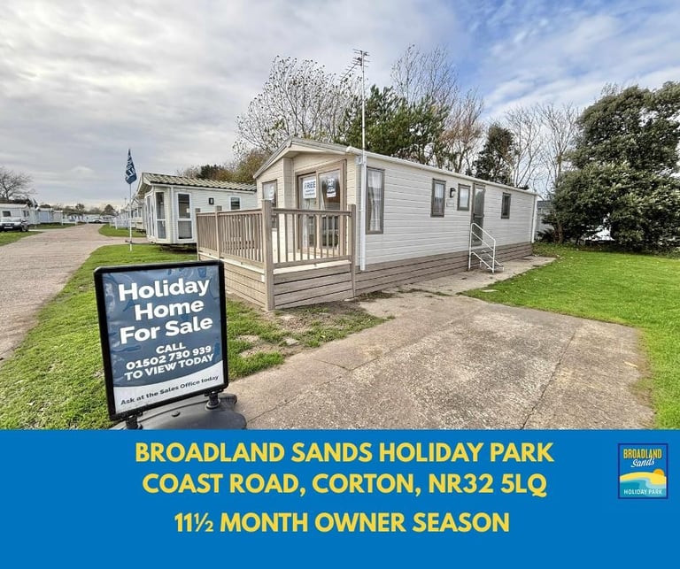 STATIC CARAVAN FOR SALE AT BROADLAND SANDS - 11.5 MONTH OWNER SEASON!