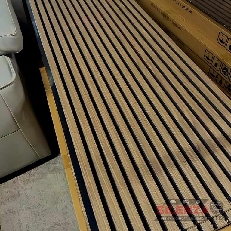 image for Slat Wall Panels MDF Veneer Acoustic Wood 240x60cm Media Wall